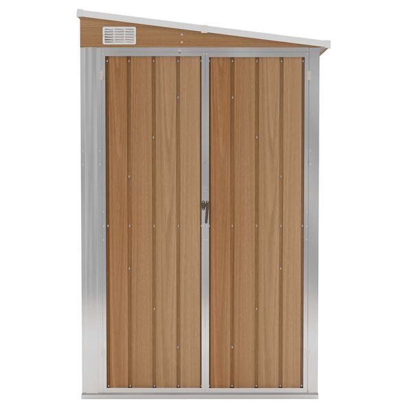 vidaXL Garden Shed Brown with wood look Galvanized steel, metal