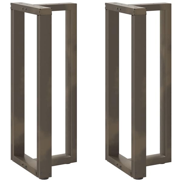 vidaXL Bar Table Legs T-Shaped&nbsp;2 pcs Natural Steel 19.7 x 13.8 x (39.4-39.8) " Steel