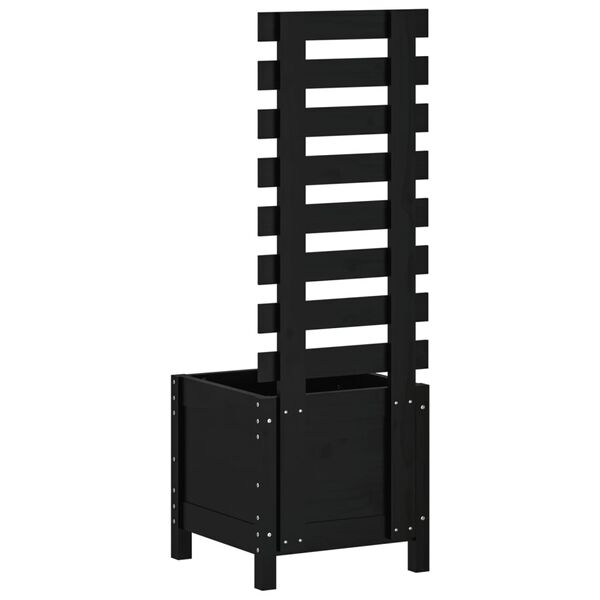 vidaXL Garden Planter Black Solid Pine Wood Large Planters