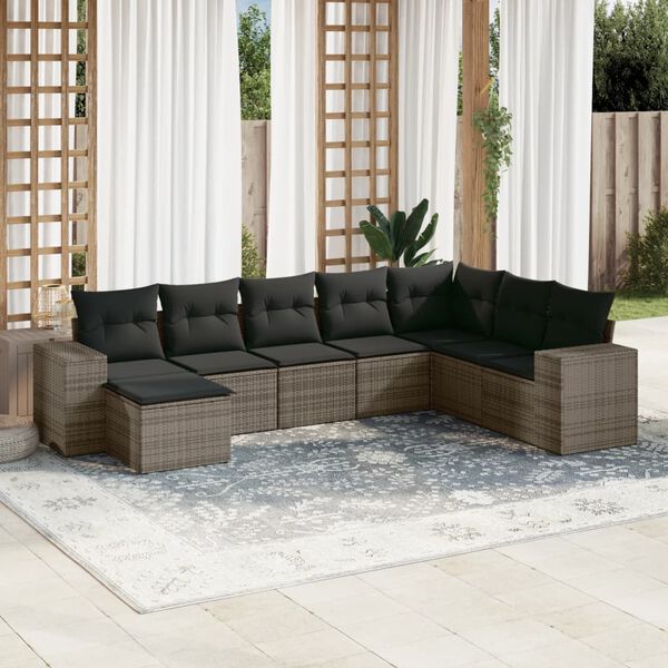 vidaXL Garden Sofa Set Adjustable Feet 8-Piece Garden Sofa Set Rectangular