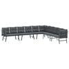 vidaXL Garden Bench Black Powder-coated steel, Fabric (100% polyester)