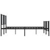 vidaXL Bed Frame Black Powder-coated steel King Bed Frame Rectangular