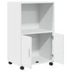 vidaXL Rolling Cabinet White Engineered wood 21.7 x 15.7 x 35.8 in