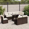 vidaXL Garden Sofa Set Brown PE Rattan 9 Piece Adjustable Armrests