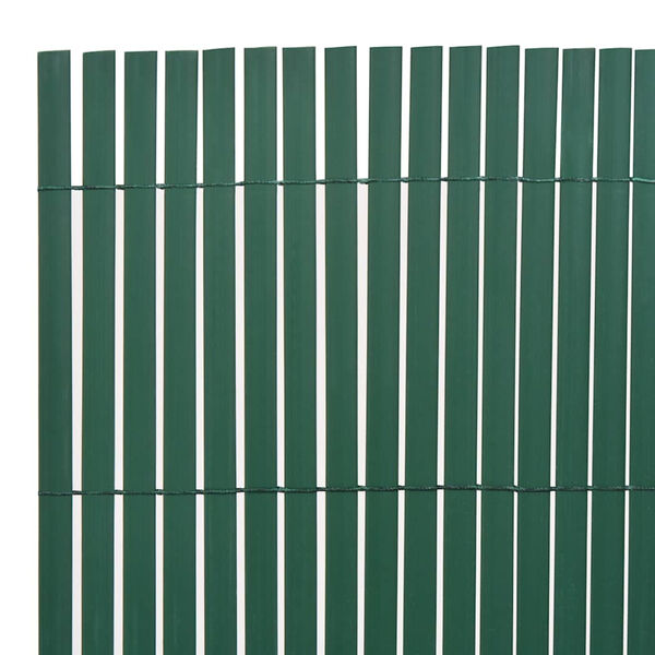 vidaXL Double-Sided Patio Fence PVC 35.4x196.9" Green