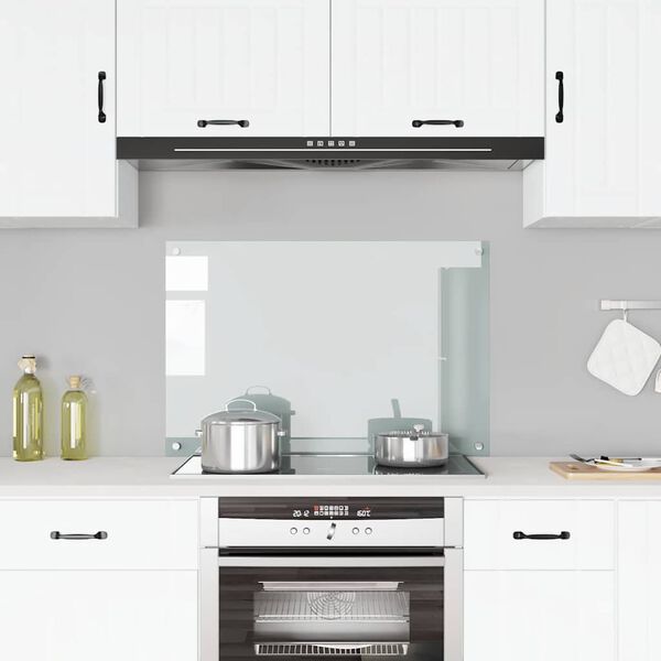 vidaXL Kitchen Backsplash Transparent 35.4"x23.6" Tempered Glass