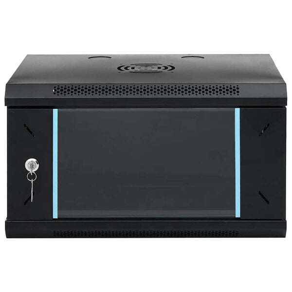 vidaXL Network Cabinet Black 20.87 x 17.72 x 11.81 in Steel