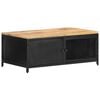 vidaXL Coffee Table Black, Natural Wood Solid Mango Wood, Powder-Coated Iron