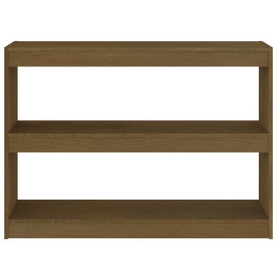 vidaXL Book Cabinet Room Divider Honey Brown 39.4"x11.8"x28.1" Solid Wood Pine