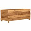 vidaXL Raised Bed Natural Wood Recycled Teak Wood, Steel Medium Planters