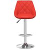 vidaXL Chair Set of 2 Red Faux leather, chromed steel Regular Footrest