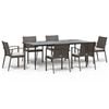 vidaXL Garden Dining Set Brown, Black, Cream white