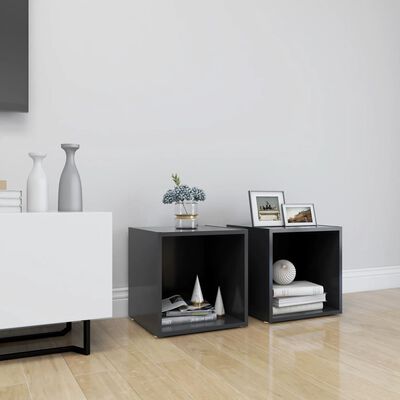 vidaXL TV Cabinets 2 pcs Gray 14.6"x13.8"x14.6" Engineered Wood