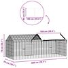 vidaXL Rabbit Cage Silver 400 x 78 x 78 cm Galvanised Steel