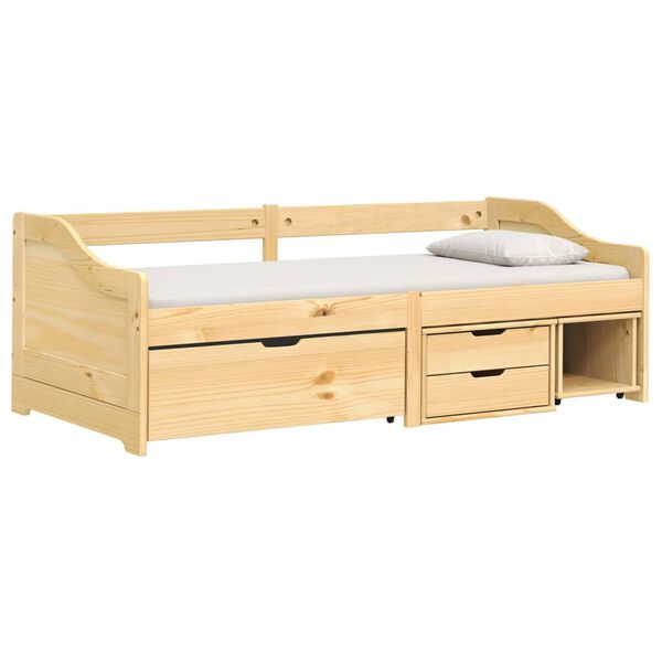 vidaXL Day Bed Natural wood Solid pine wood Twin bed size Day Bed
