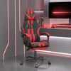 vidaXL Gaming Chair with Footrest Black and Red Faux Leather