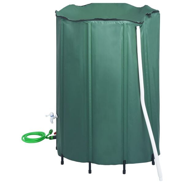 vidaXL Rain Water Tank Dark Green PVC Large Collapsible