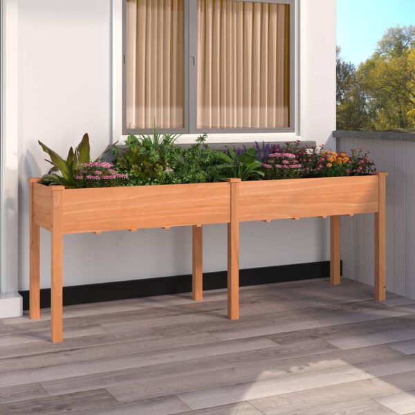 vidaXL Planter Brown Solid fir wood, Non-woven fabric 80 in long Planter