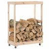 vidaXL Log Holder with Wheels 30.1"x15.7"x42.5" Solid Wood Pine