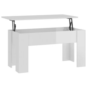 vidaXL Coffee Table High gloss white Engineered wood Medium Convertible
