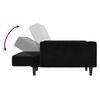 vidaXL Sofa Bed Black Velvet (100% polyester), wood, plastic Medium