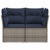 vidaXL Garden Sofa Grey 48.82 x 24.41 x 27.17 in Poly Rattan