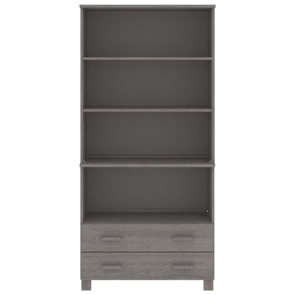 vidaXL Highboard Set of 2 Light grey Solid pinewood, MDF Large