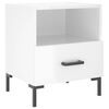 vidaXL Bedside Cabinet Set of 2 High gloss white Engineered wood, Iron