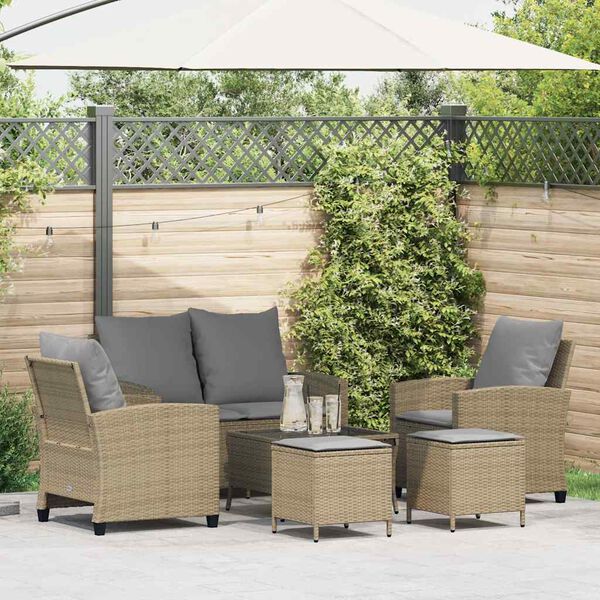 vidaXL Garden Sofa Set Beige