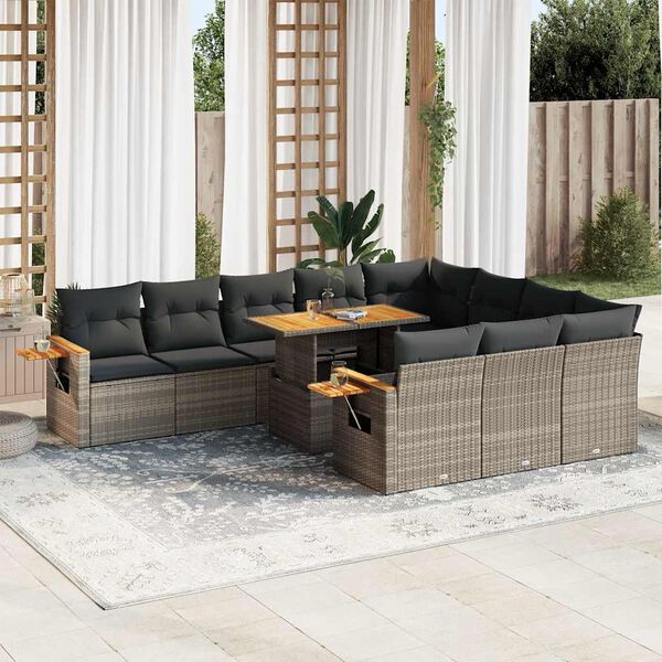 vidaXL Garden Sofa Set Grey