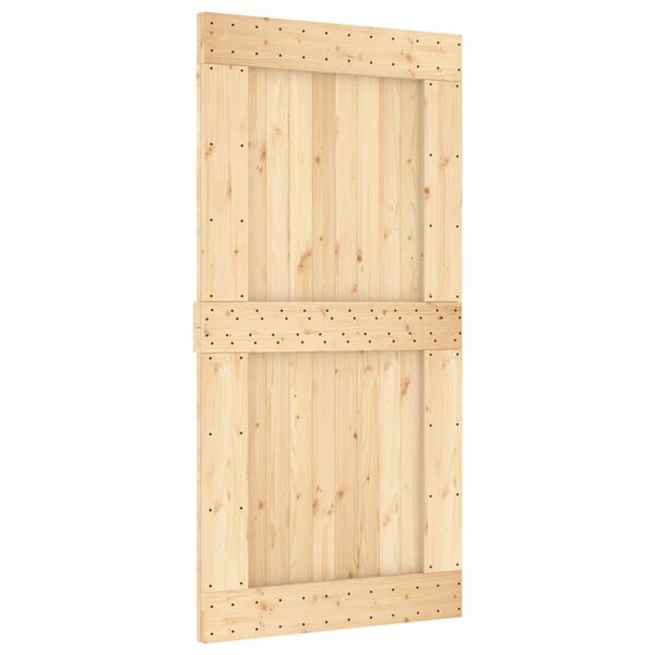 vidaXL Sliding Door with Hardware Set 39.4x82.7" Solid Wood Pine