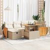 vidaXL Garden Sofa Set Beige; White