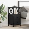 vidaXL Bedside Cabinet with Drawer Black Oak 13.39 x 13.98 x 27.56 in