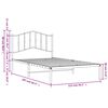 vidaXL Bed Frame White Steel Single Bed Frame Rectangular Modern