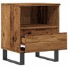 vidaXL Bedside Cabinet Set of 2 Old wood Engineered wood, metal Compact
