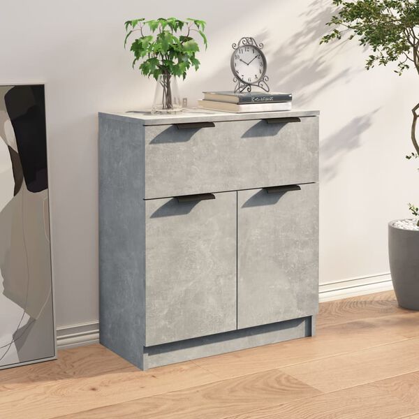vidaXL Sideboard Concrete Grey Engineered Wood Medium Sideboard