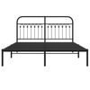 vidaXL Bed Frame Black Steel King Bed Frame Rectangular Traditional