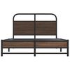 vidaXL Bed Frame Brown oak Steel Double Bed Rectangular Traditional