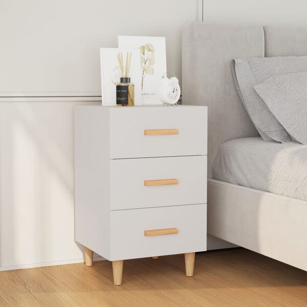 vidaXL Bedside Cabinet White Engineered wood Regular Bedside Cabinet