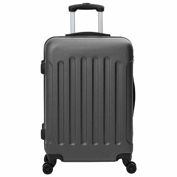 vidaXL Suitcase 3 pcs Dark Grey 19.69 x 12.20 x 30.71 in ABS Plastic
