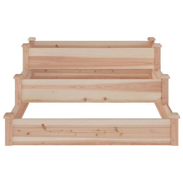vidaXL Garden Raised Bed Natural wood Solid fir wood 47.2x47.2x22.0 in