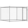 vidaXL Dog Cage Grey Galvanized steel Extra Large Doors Dog Cage
