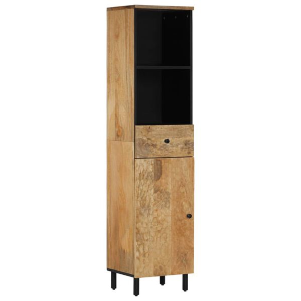 vidaXL Bathroom Cabinet 15"x13"x63" Solid Wood Mango