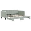 vidaXL Daybed with Trundle without Mattress Light Gray 39.4"x74.8" Velvet
