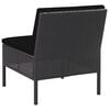 vidaXL Garden Lounge Set Black Poly rattan, powder-coated steel