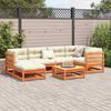 vidaXL Garden Sofa Set Wax brown Solid pine wood Large Modular