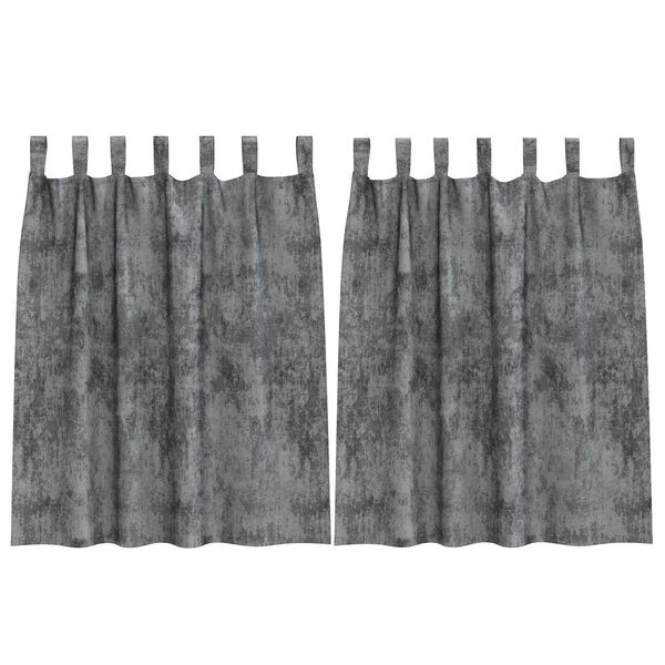 vidaXL Curtain with Curtains 2 pcs Gray 55.1" x 55.1" Velvet