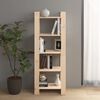 vidaXL Book Cabinet Natural Wood Solid Pine Wood Medium Book Cabinet