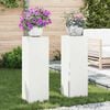 vidaXL Plant Stand 2 pcs White 9.45 x 9.45 x 29.53 in Steel