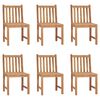 vidaXL Patio Chair Set of 6 Warm Teak Wood, Taupe Cushion